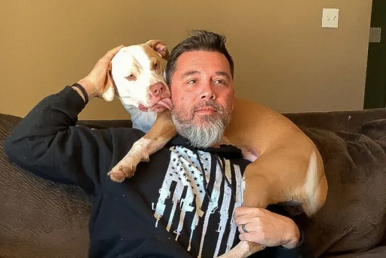 Pittie Still Loves Napping on Dad’s Shoulder, Even Though She’s All Grown Up