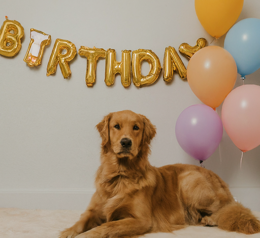 Golden Retriever looks like they are having a very special day!