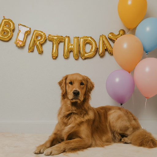 Golden Retriever looks like they are having a very special day!